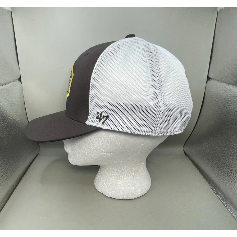 47' Brand San Diego Padres Burgess Trucker Snapback Hat OSFA Brown White NWOT